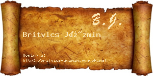 Britvics Jázmin névjegykártya